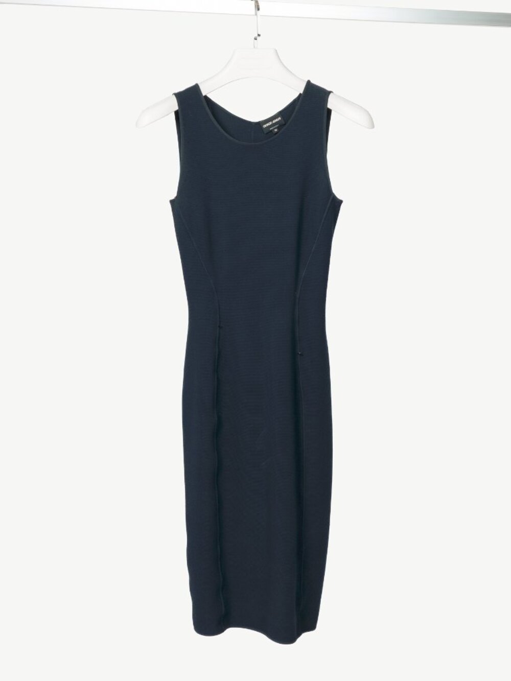 Giorgio Armani Navy Knit Sleeveless Bodycon Dress
